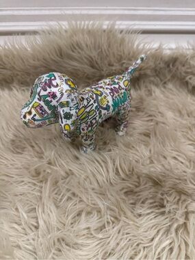 Multicolor Patterned Dog Plush Toy - White